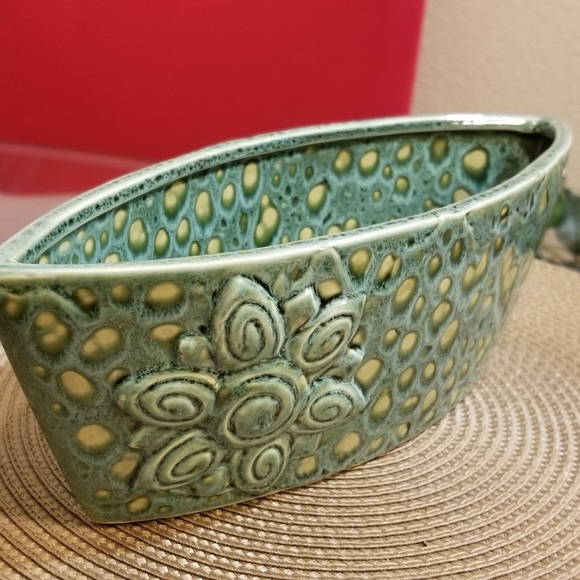 3 PIECE GREEN & GOLD MOSIAC CANDLE HOLDER/ BOWL/PLANTER, CANDLE BUNDLE SET - Picture 6 of 13